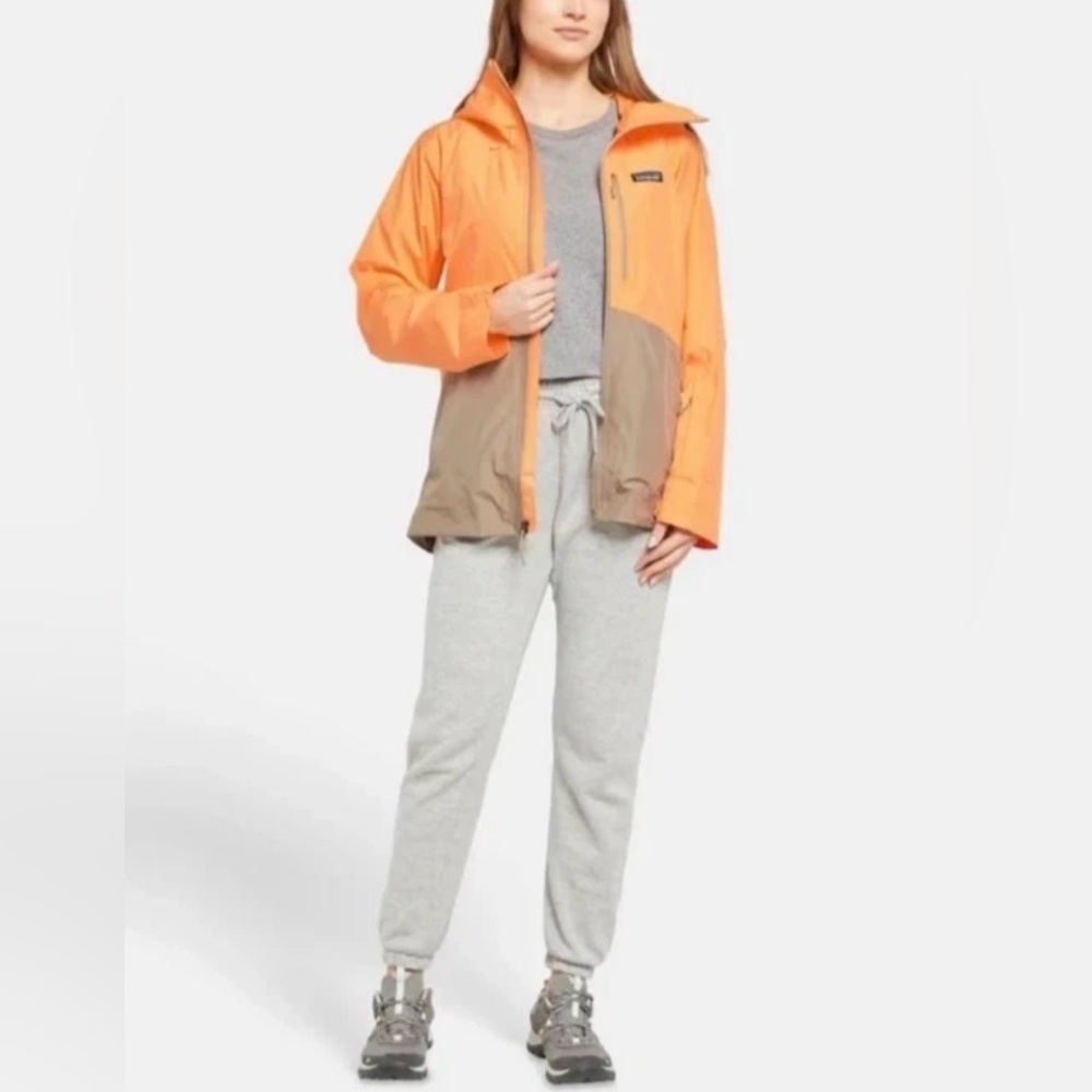 $350 Patagonia Powder Town Jacket Women's Size L VIVID APRICOT Ski Snowboard - Picture 2 of 15